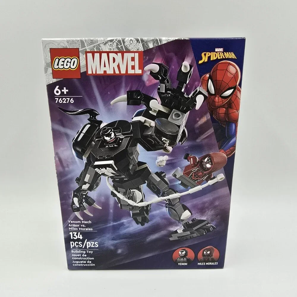 Lego Marvel Building Toy Set 76276 Venom Mech Armor vs. Miles Morales Ages 6+